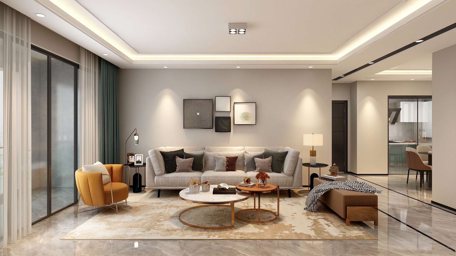 STARS星空设计-114方现代轻奢两厅三居装修效果图