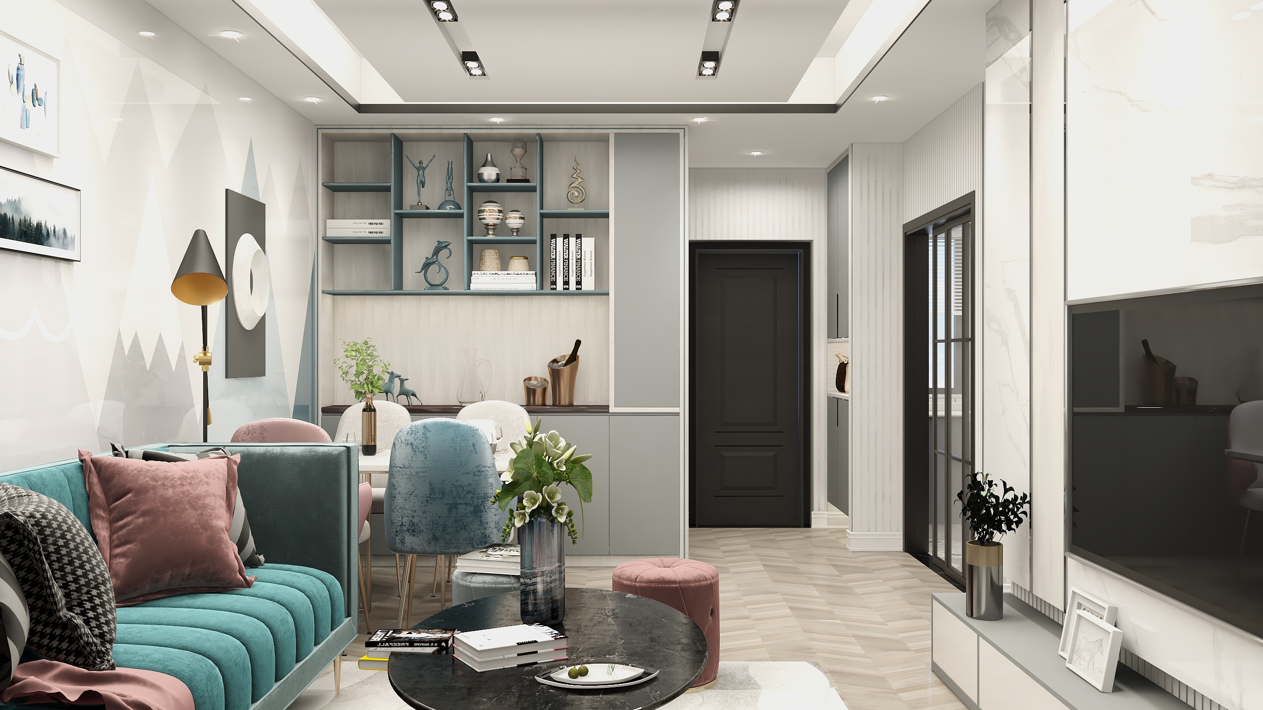 DS鲁锐-82方现代简约三居装修效果图