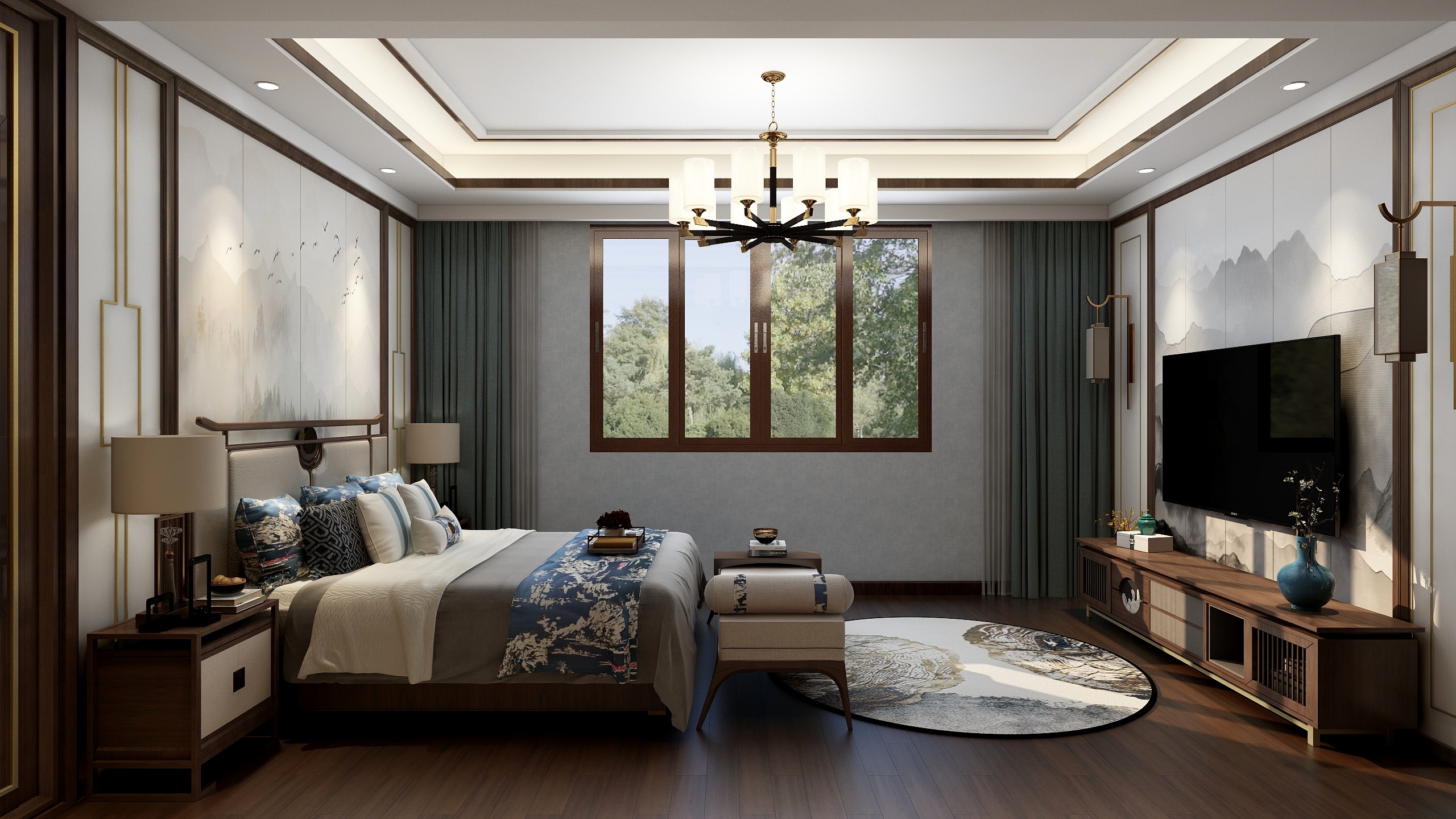 欧派高颜整家Op-河溪自建房二楼主卧-装修设计方案