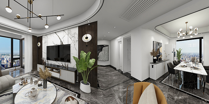 未來家設計主管陳達-绿地轻奢黑白灰-装修设计方案