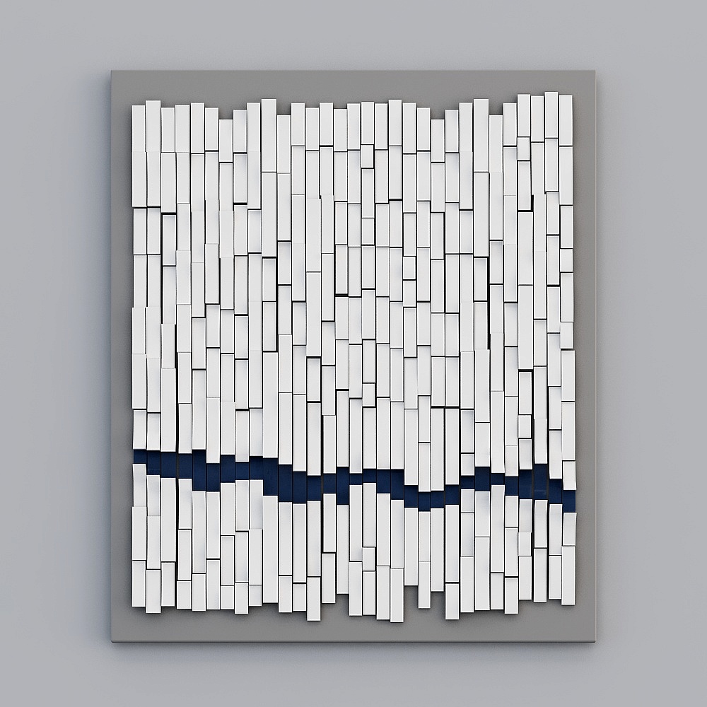 现代边柜-装饰画-23D模型