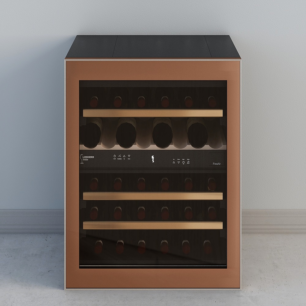 现代恒温酒柜组合-23D模型