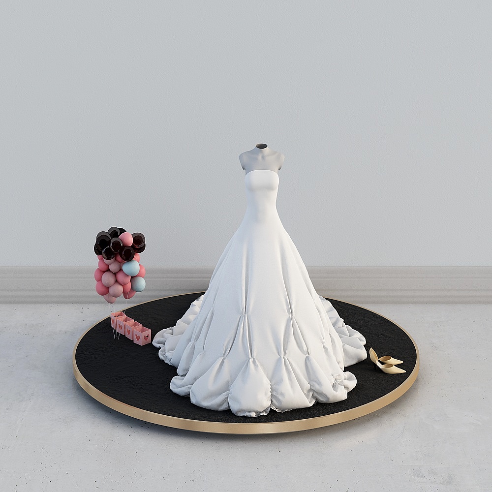 现代婚纱店-婚纱展台