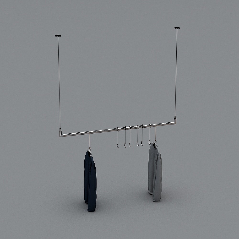 现代服装店-正挂衣架3D模型