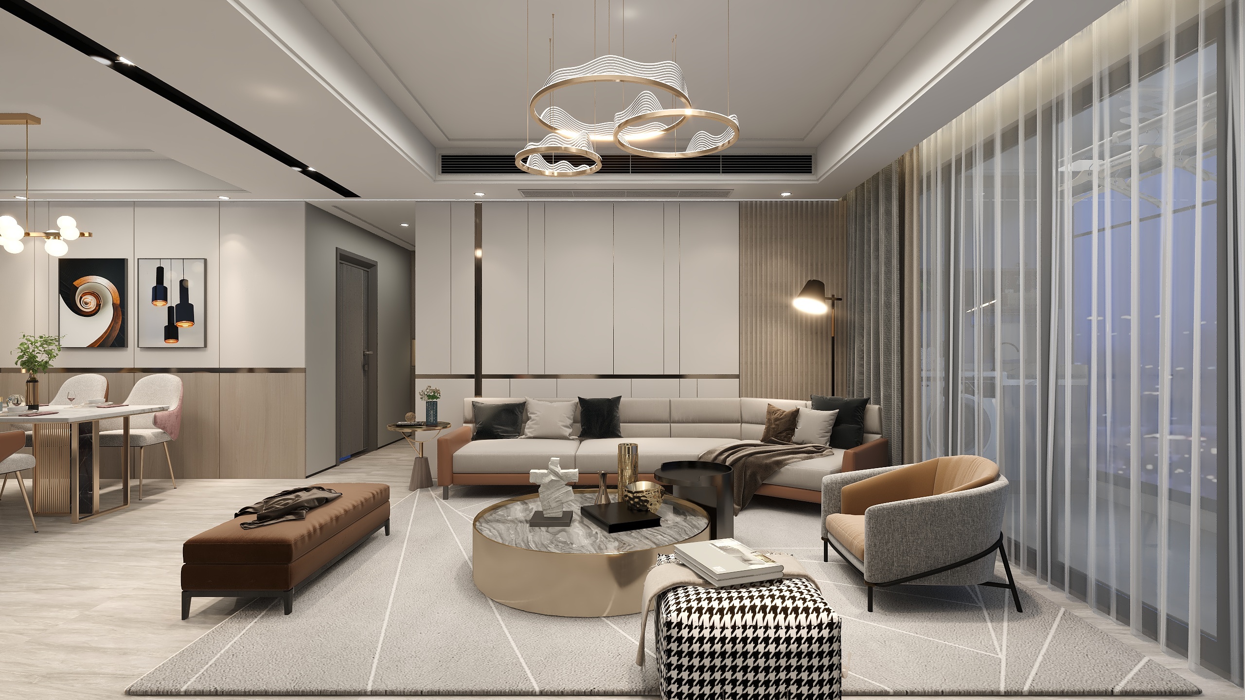 张煜强煜境设计-《无缝》一145平米现代轻奢四房装修效果图