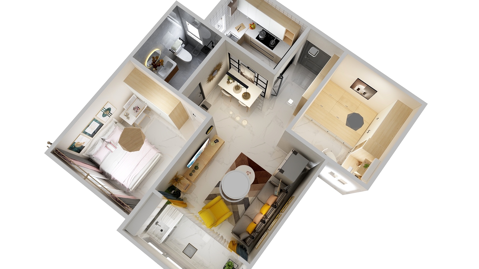 设计师尼古拉一世-陶然水岸82平方户型-装修设计方案