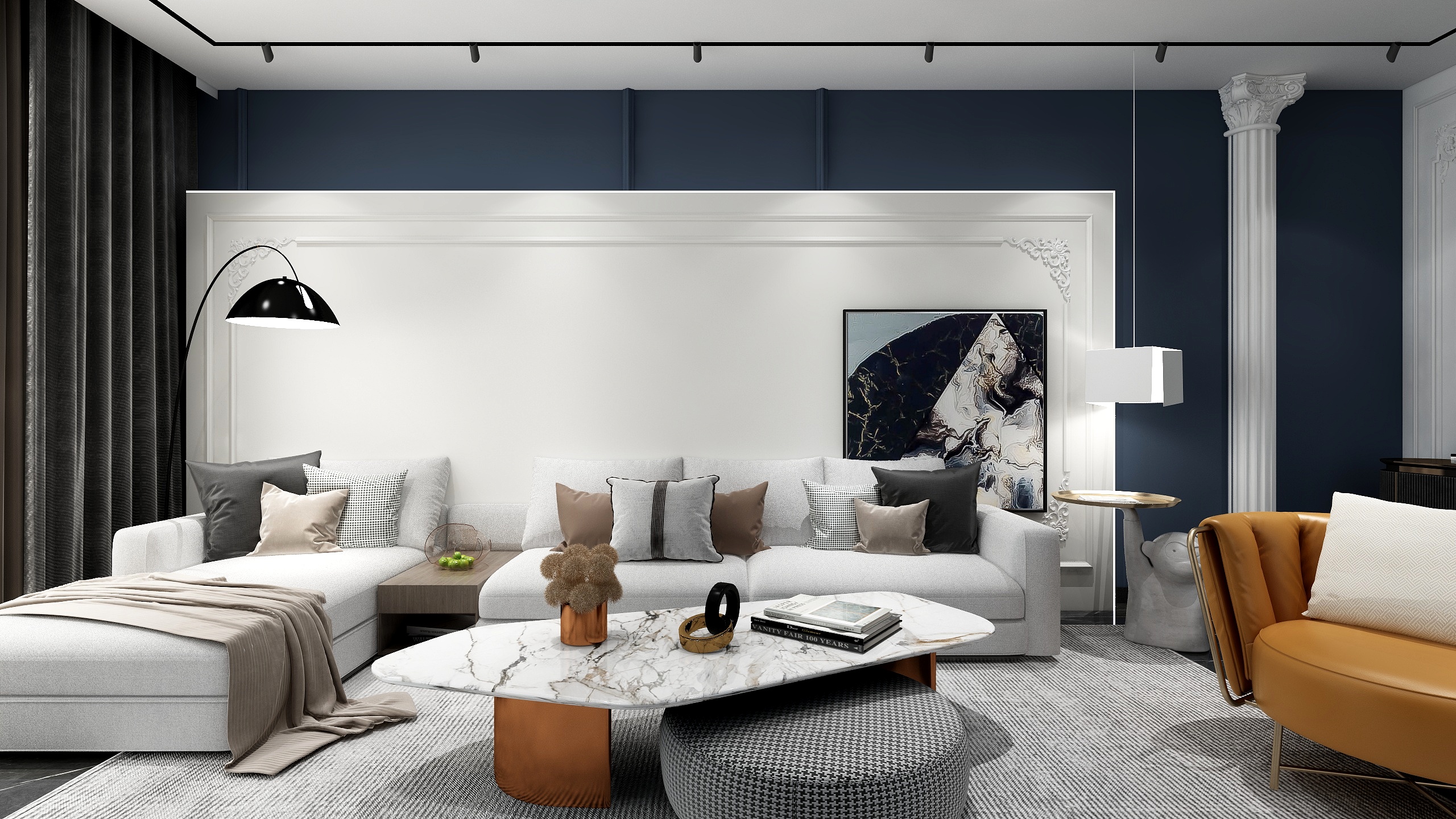 Simple张-冷色系轻奢装修效果图