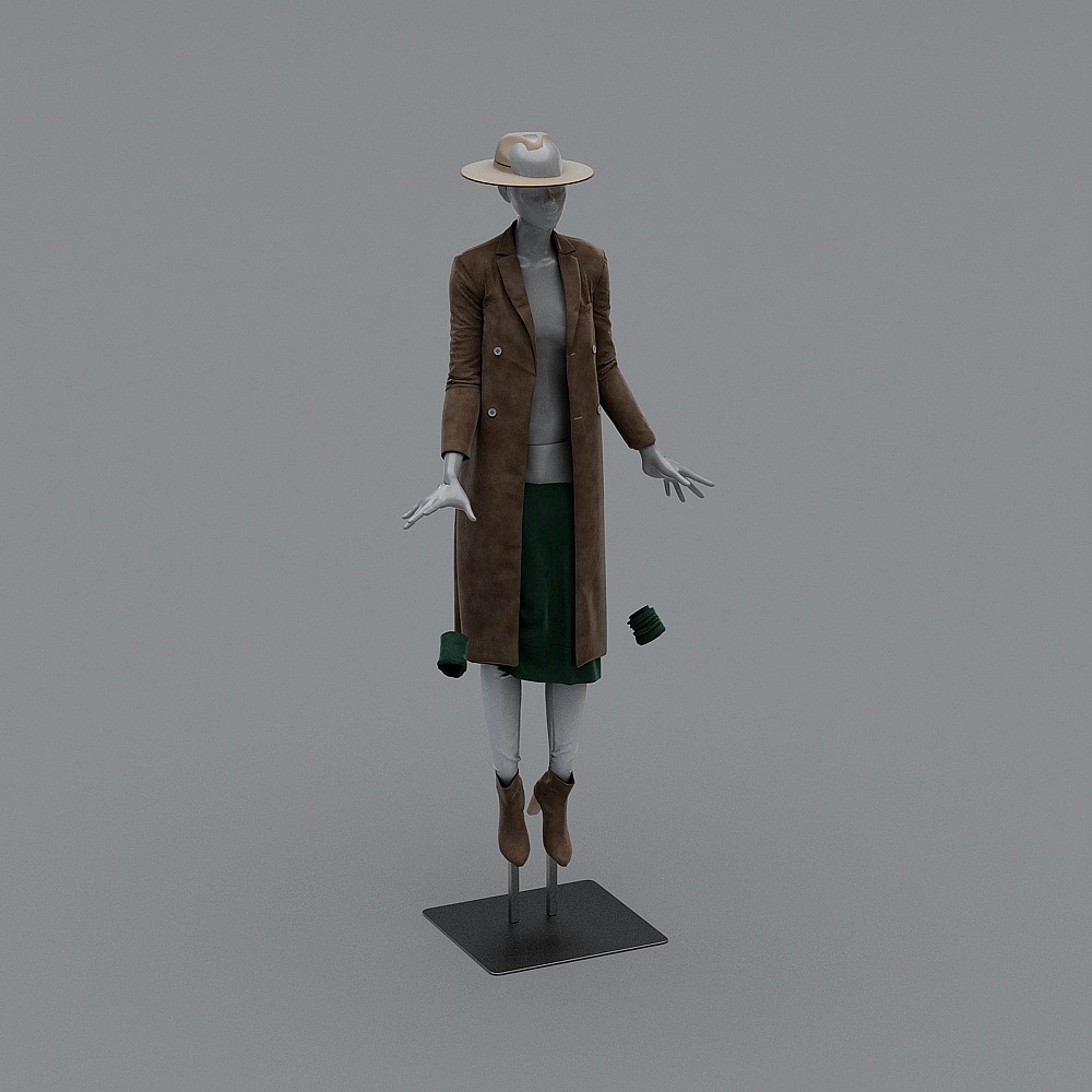 现代服装店-模特-33D模型