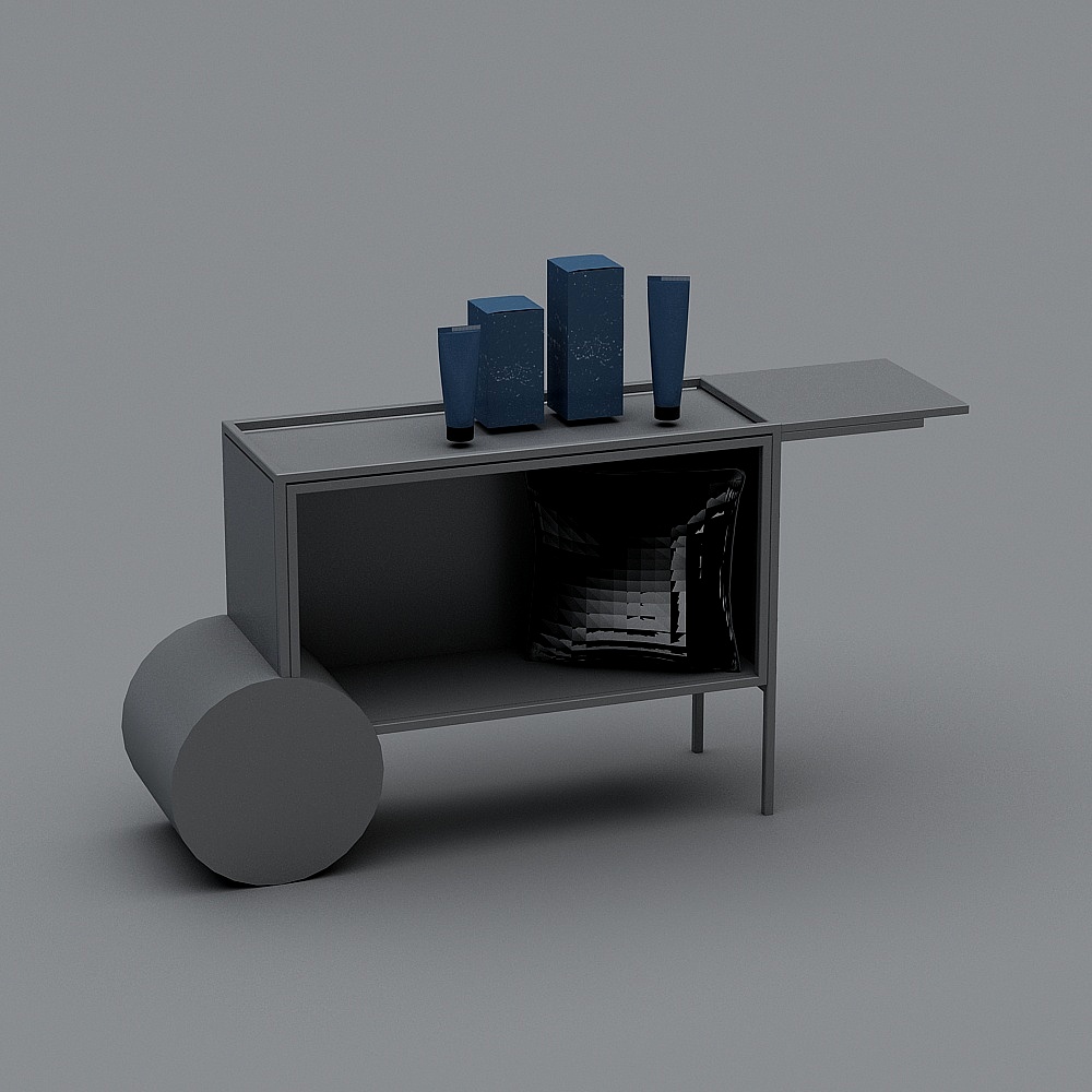 现代橱窗服装门面-展柜3D模型