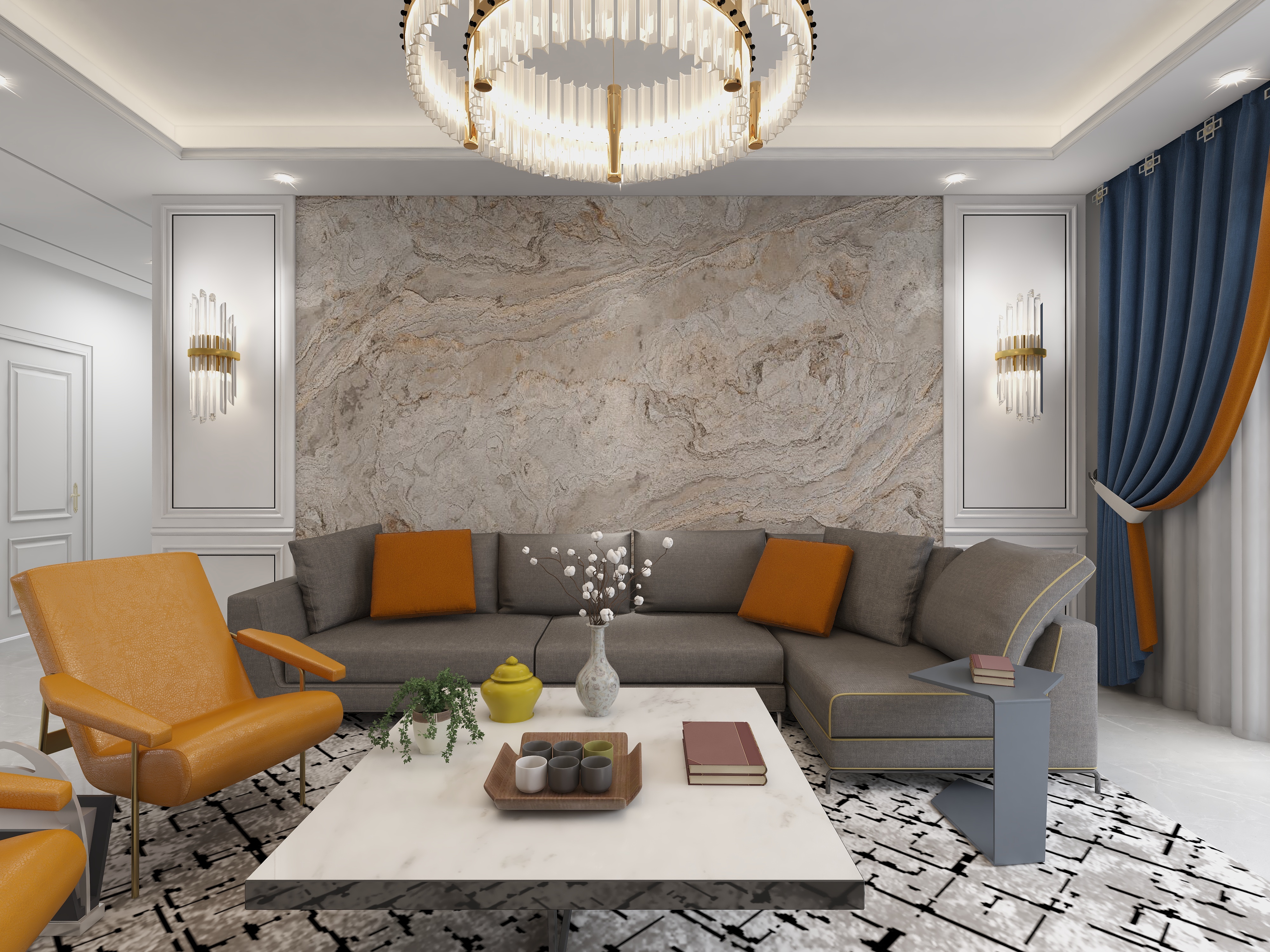 盘锦瑞宝软装英子-康桥A刘女士沙发背景-装修设计方案