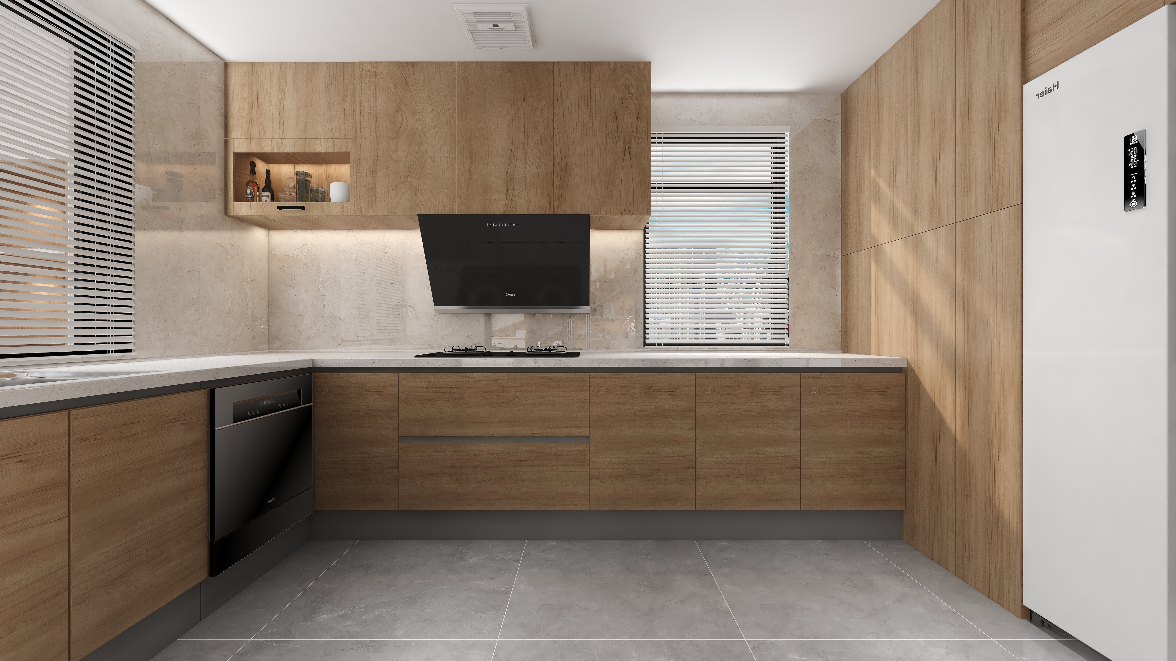 设计师丨胡月平-《山水润诚》跃层|117㎡二居装修效果图