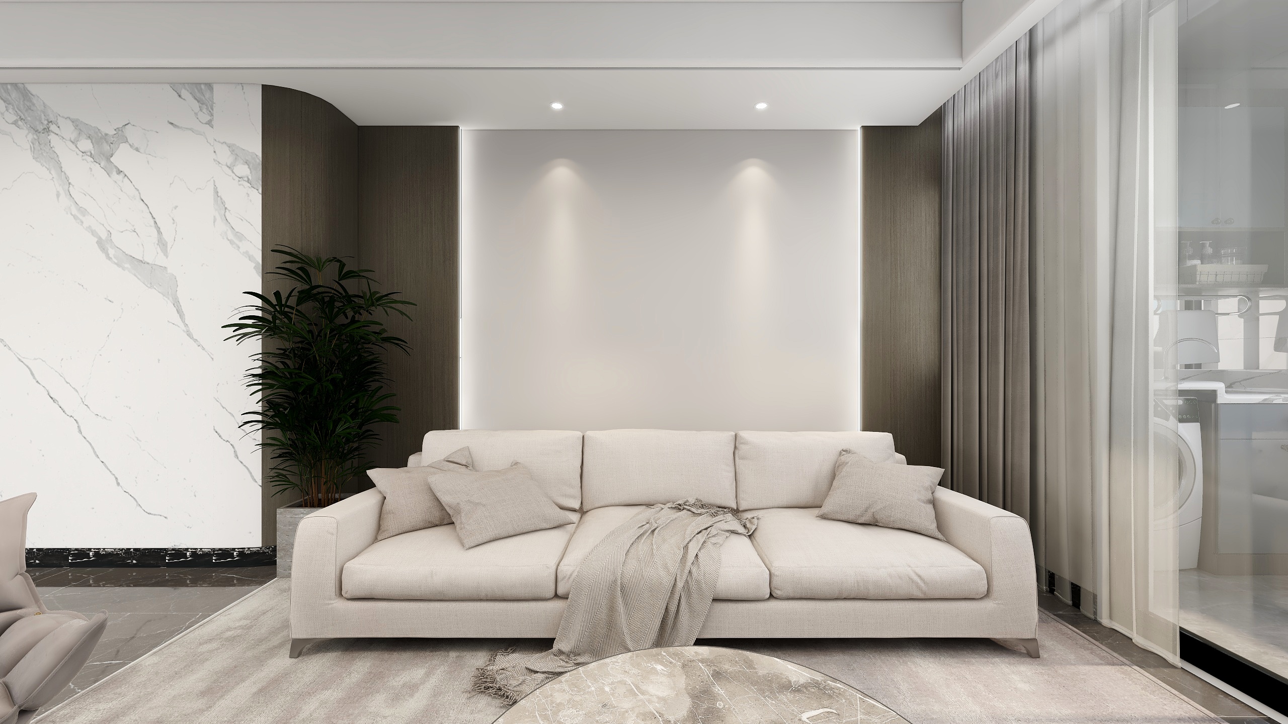 山川效果-阅江府丁总府邸：现代无主灯-装修设计方案