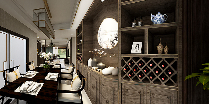 旭嵘建筑-天外天现代小镇103#3-1144.24妃姐-新中式-装修设计方案