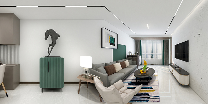 YM萌萌-中央檀府113-装修设计方案