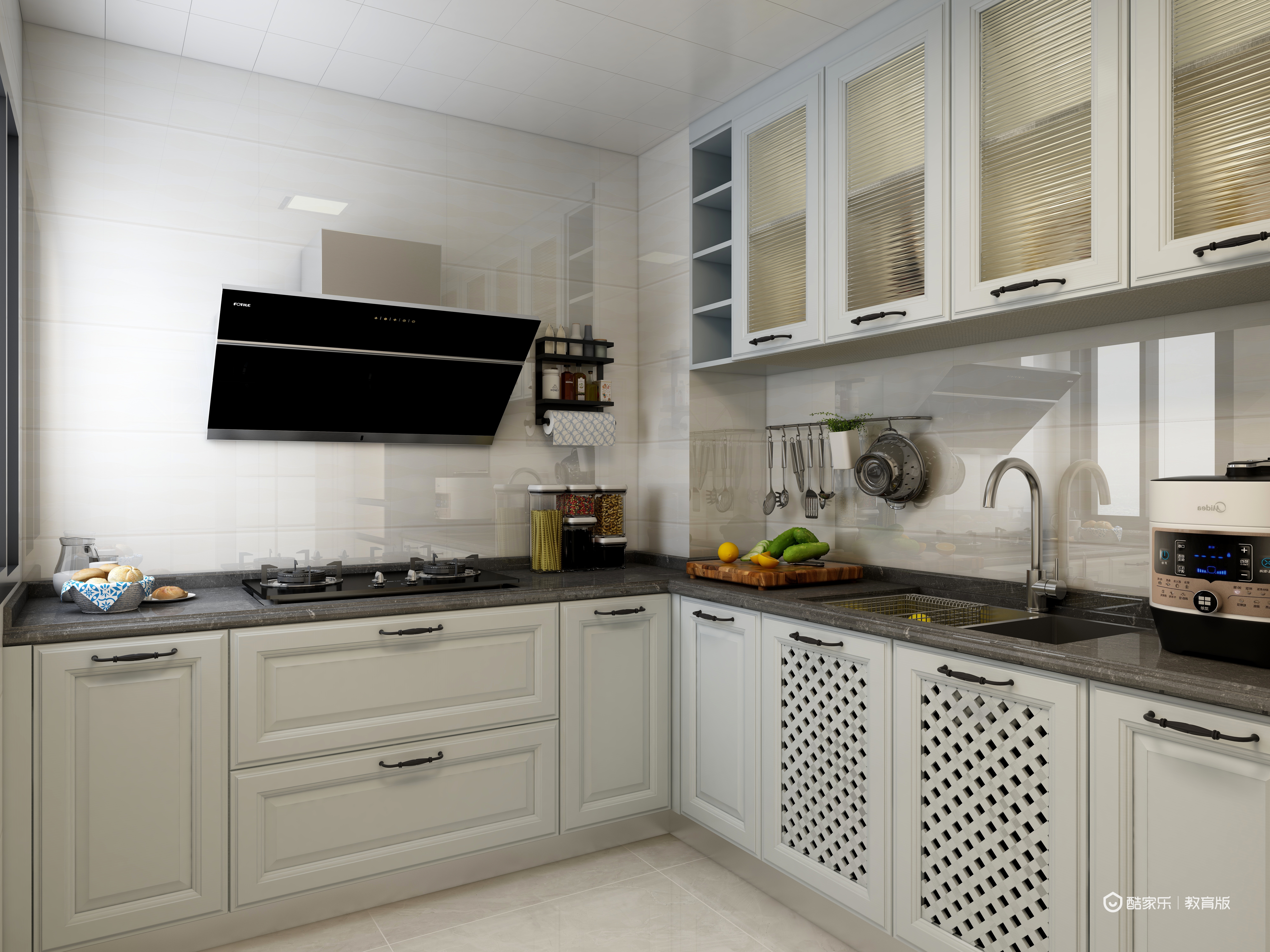 李江华zhouymuX-78平简欧风格一层厨房装修效果图第2张