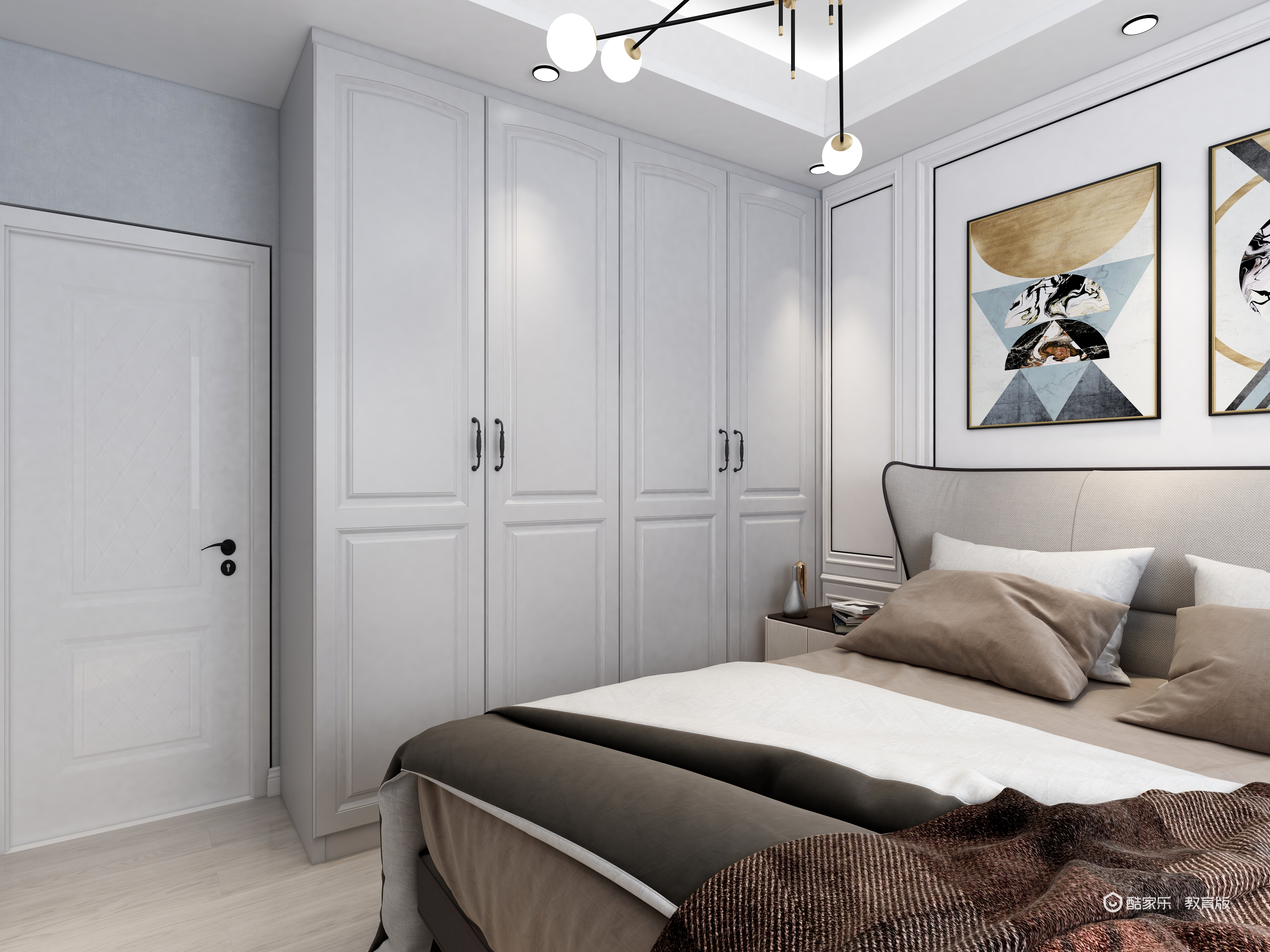 李江华zhouymuX-78平简欧风格一层主卧装修效果图第2张