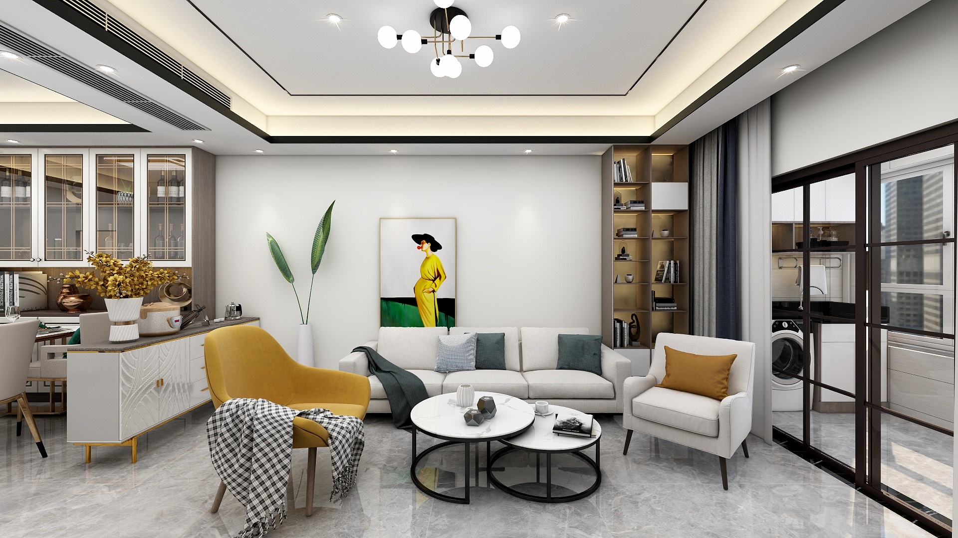 张亚兰-现代简约-105平装修效果图