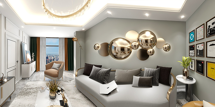 杨林-翰林府红姐效果图-装修设计方案