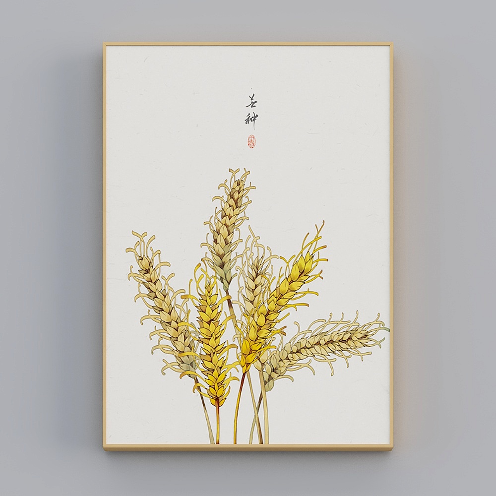 海龙红-新中式-客厅卧室玄关装饰画-24节气中国古风挂画
