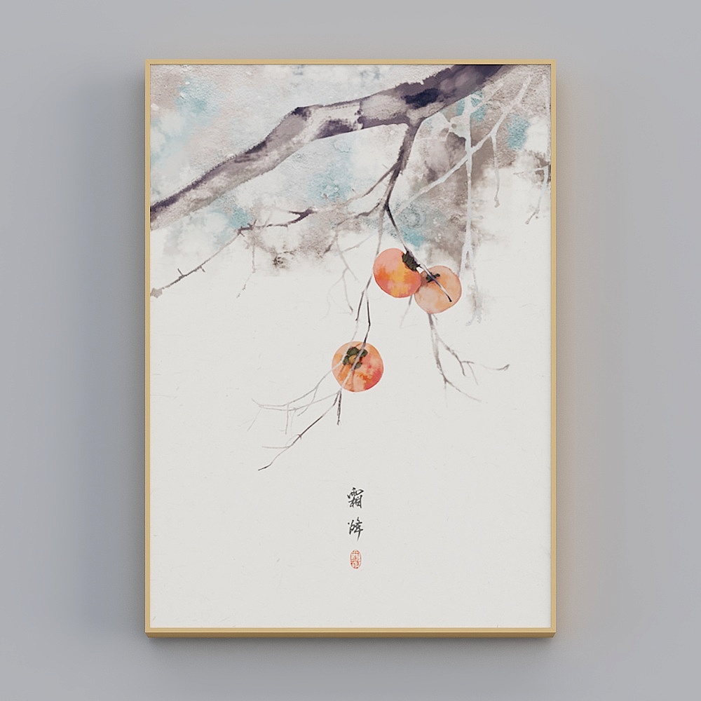 海龙红-新中式-客厅卧室玄关装饰画-24节气中国古风挂画