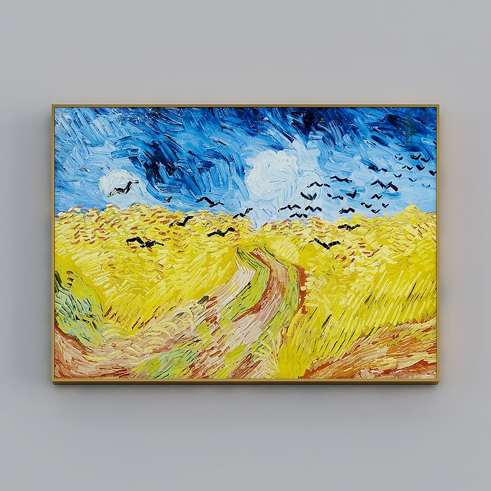 海龙红-欧式风格-客厅卧室装饰画-梵高名画合集3D模型