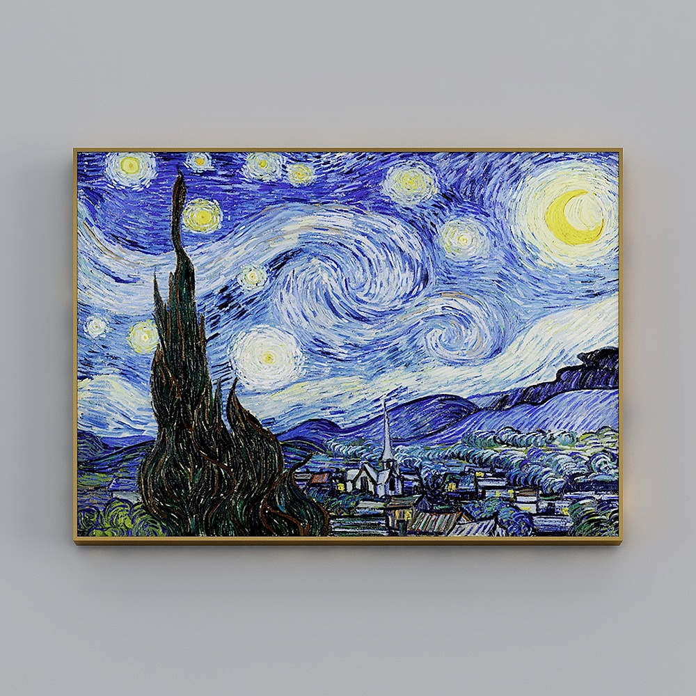 海龙红-欧式风格-客厅卧室装饰画-梵高名画合集3D模型