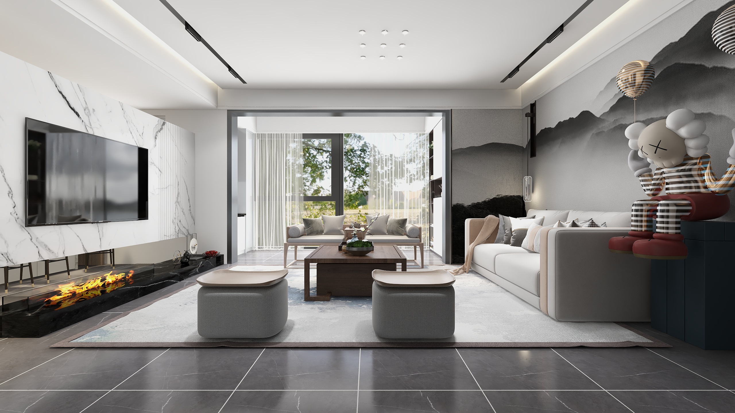 骑摩托的装修仔-墨青装修效果图