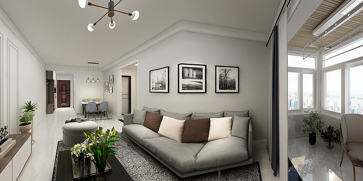 九鵬設計-九鹏装饰相家庄80平现代-装修设计方案