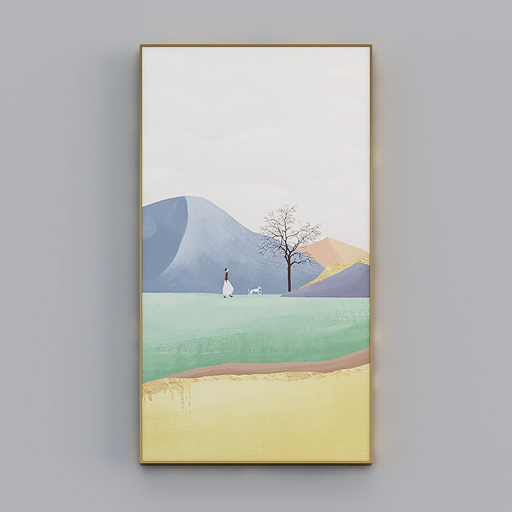 海龙红-现代风-客厅卧室玄关装饰画-青山清梦