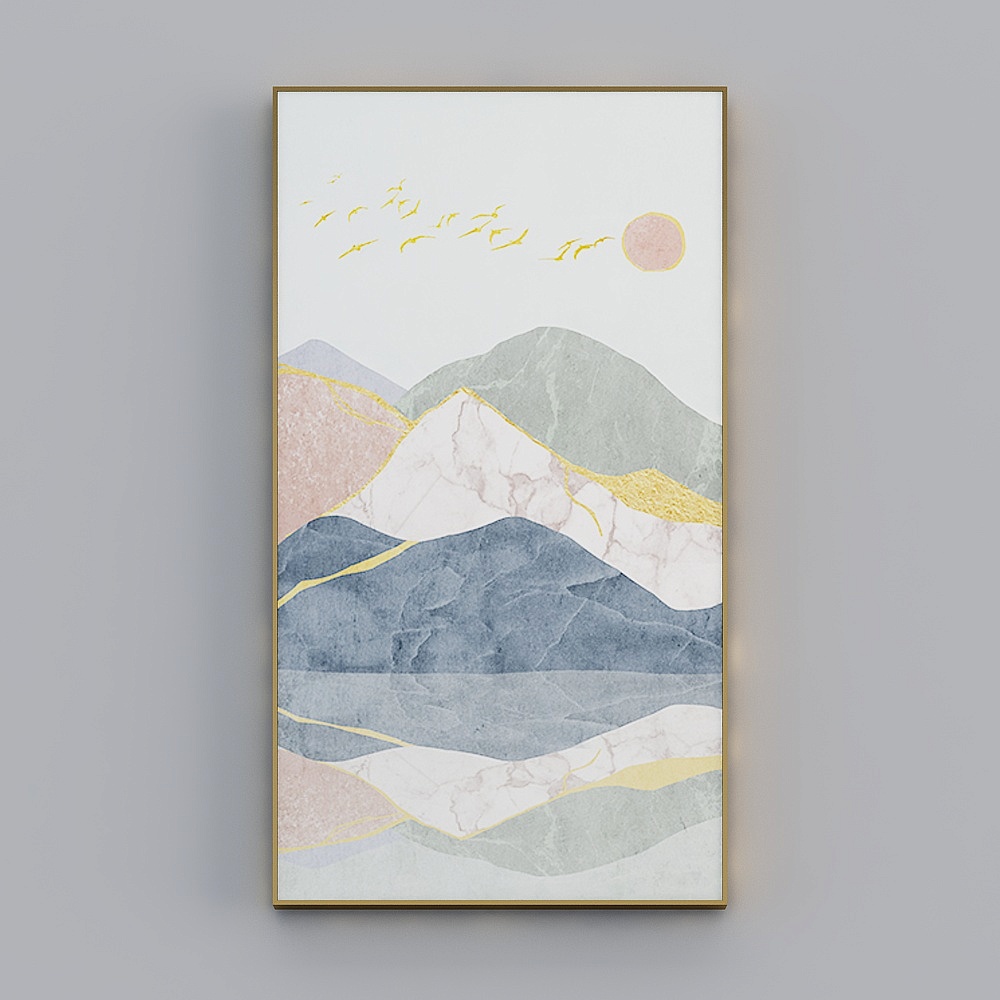 海龙红-现代风-客厅卧室玄关装饰画-青山清梦