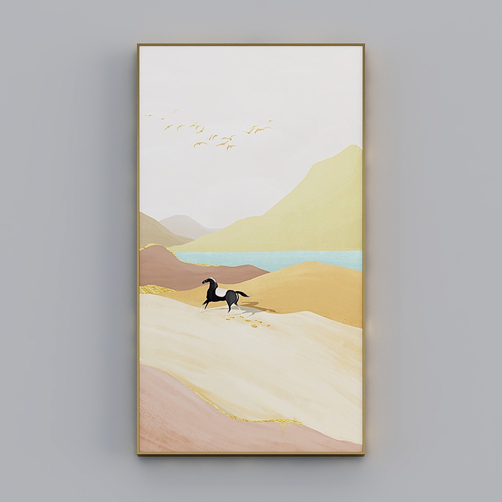 海龙红-现代风-客厅卧室玄关装饰画-青山清梦
