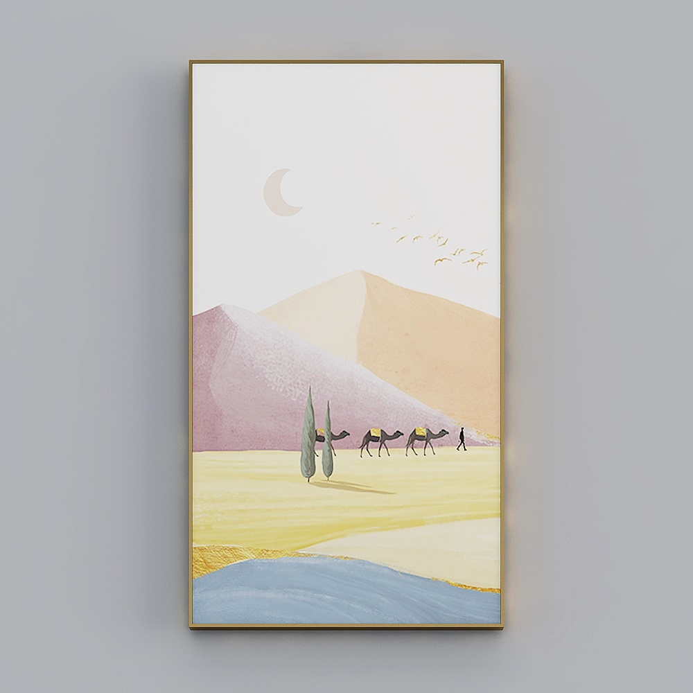 海龙红-现代风-客厅卧室玄关装饰画-青山清梦