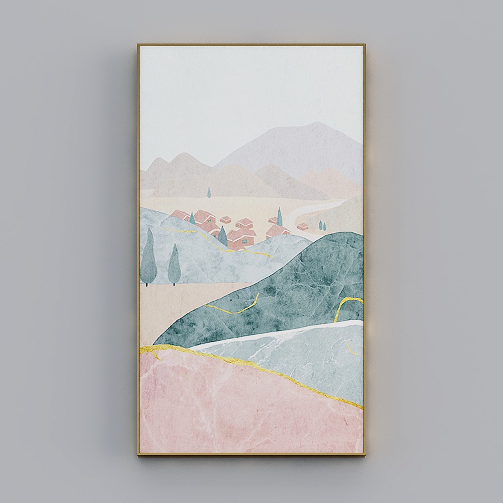 海龙红-现代风-客厅卧室玄关装饰画-青山清梦