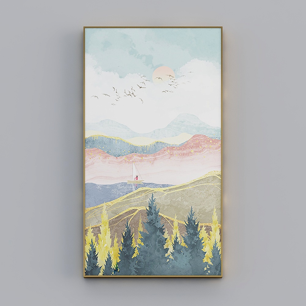 海龙红-现代风-客厅卧室玄关装饰画-青山清梦