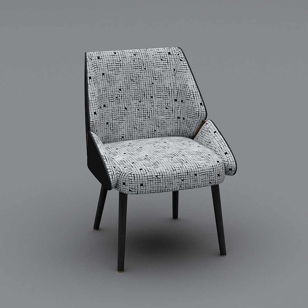 珂图雅居-意式现代-KT-HE-2081-书椅3D模型
