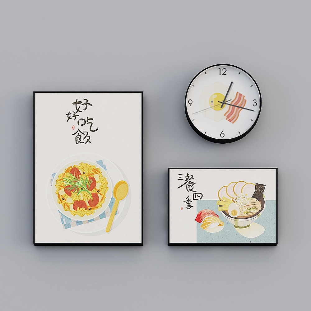 海龙红-北欧风-客厅餐厅装饰画-甜蜜幸福3D模型