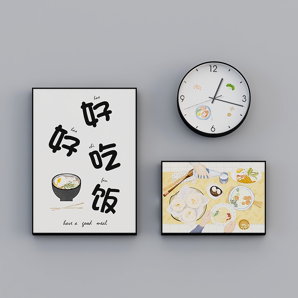 海龙红-北欧风-客厅餐厅装饰画-甜蜜幸福