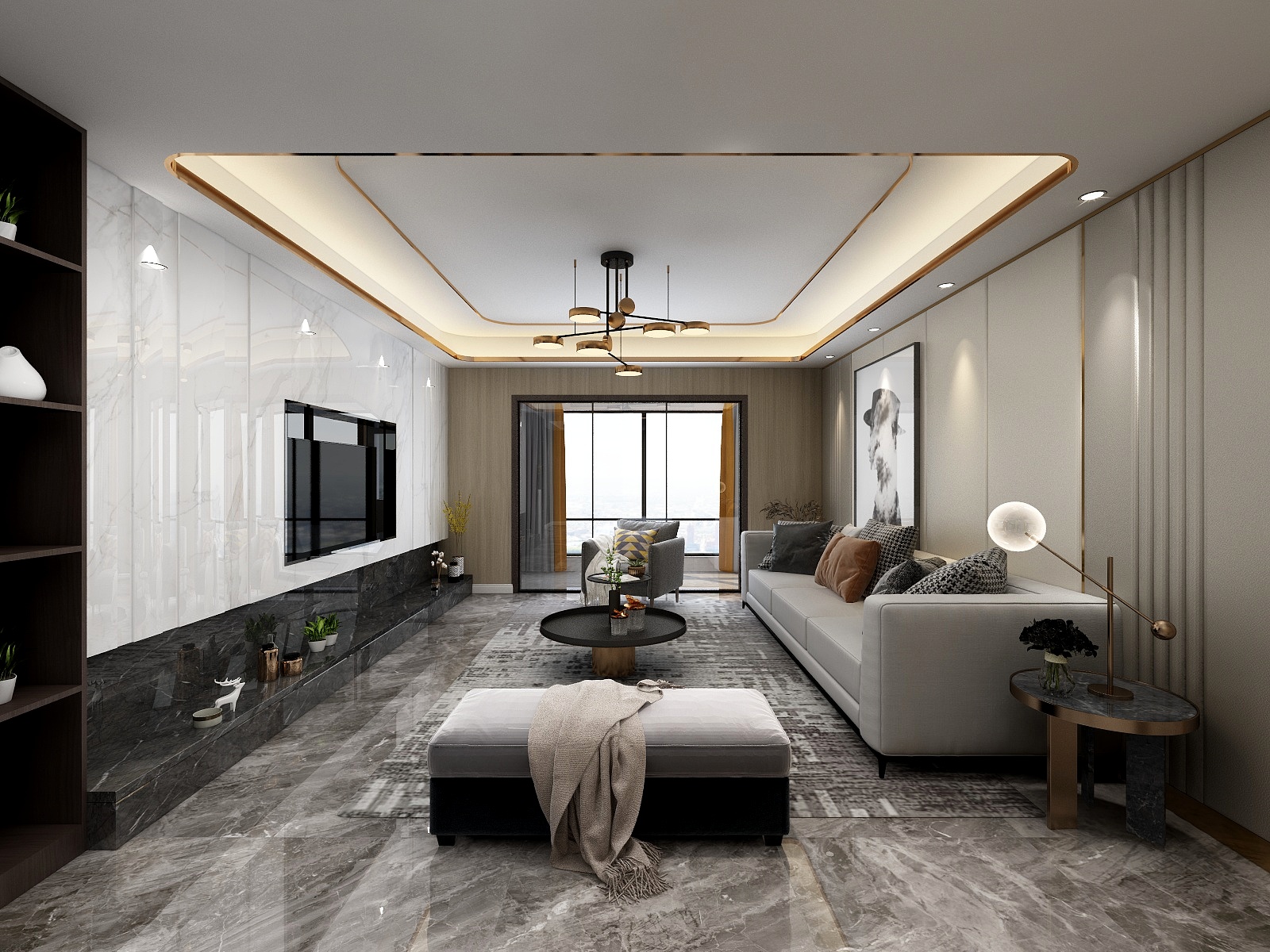 淘宝搜友诺设计-港式轻奢-138m²装修效果图