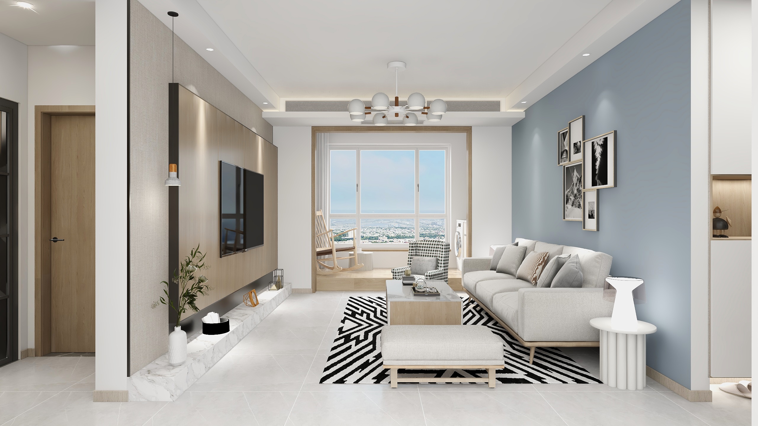 LULU一效果图表现-北欧3D全景图-装修设计方案