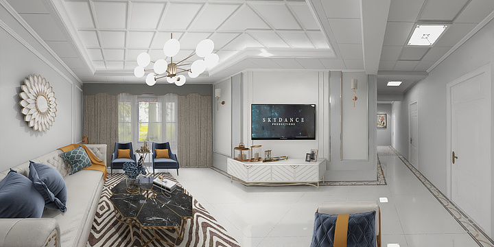 ^O^奥普浴霸-城中广场-客餐厅吊顶-装修设计方案