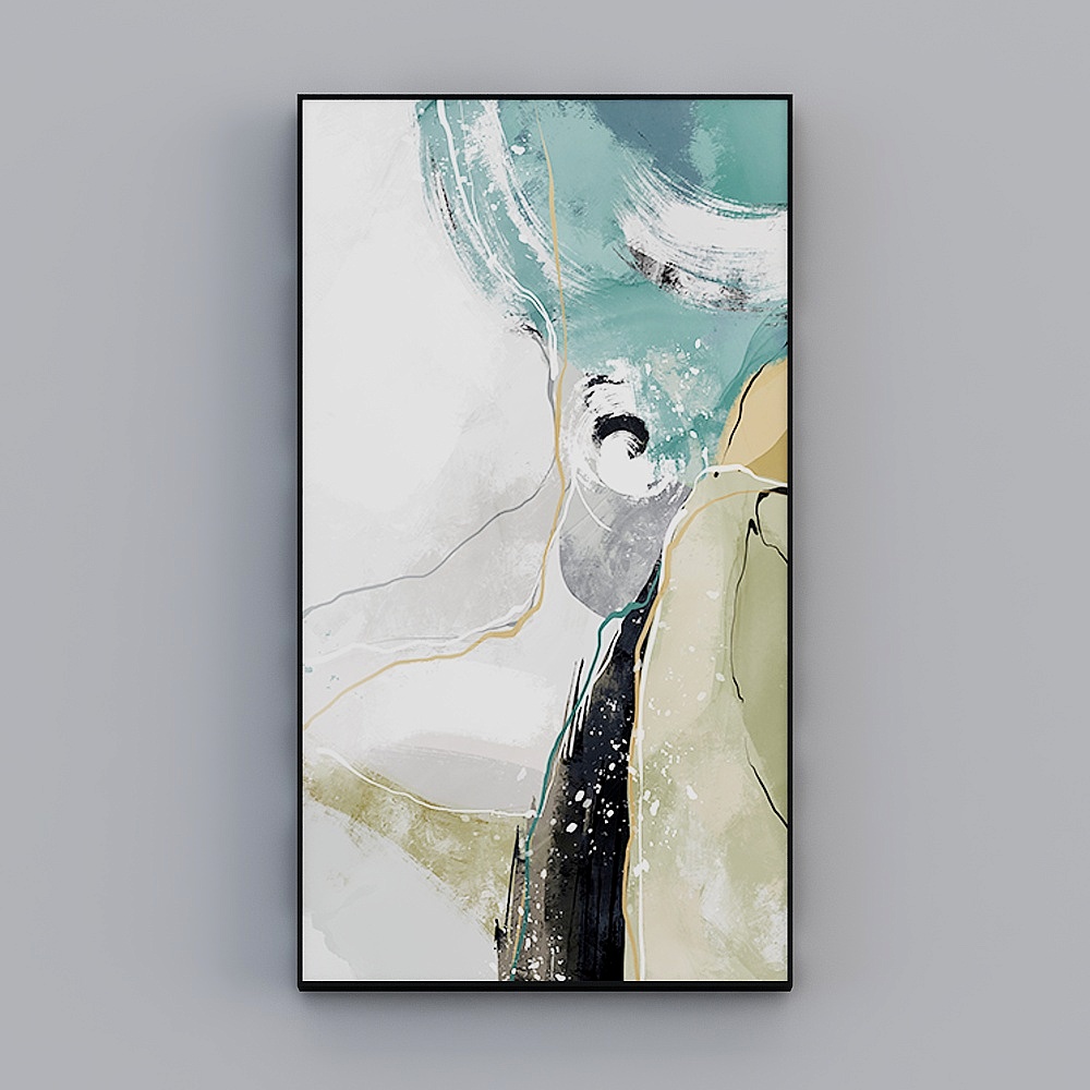 海龙红-现代风-玄关装饰画-抽象系3D模型