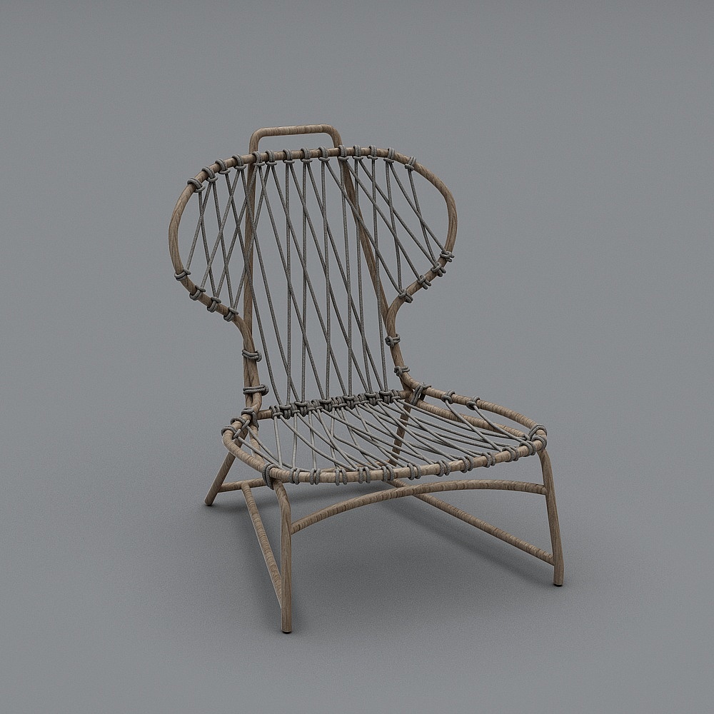 酒店客房-北欧休闲椅3D模型