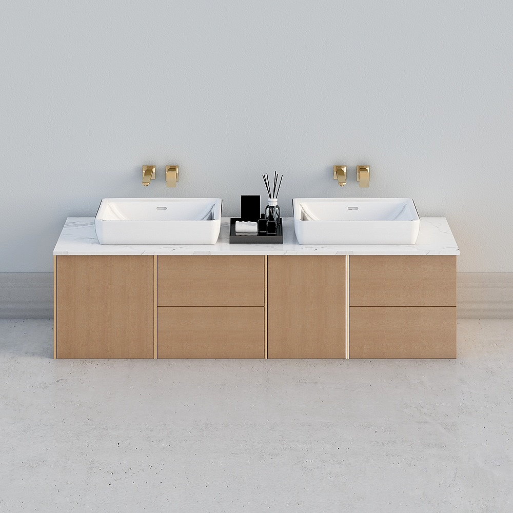 酒店客房-新中式浴室柜-13D模型