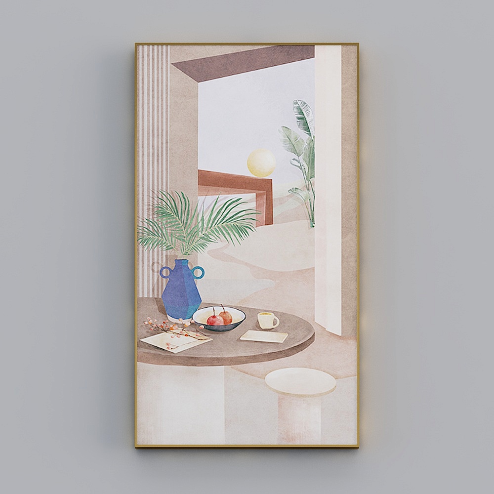 海龙红-北欧风-客厅卧室玄关装饰画-色彩空间3D模型