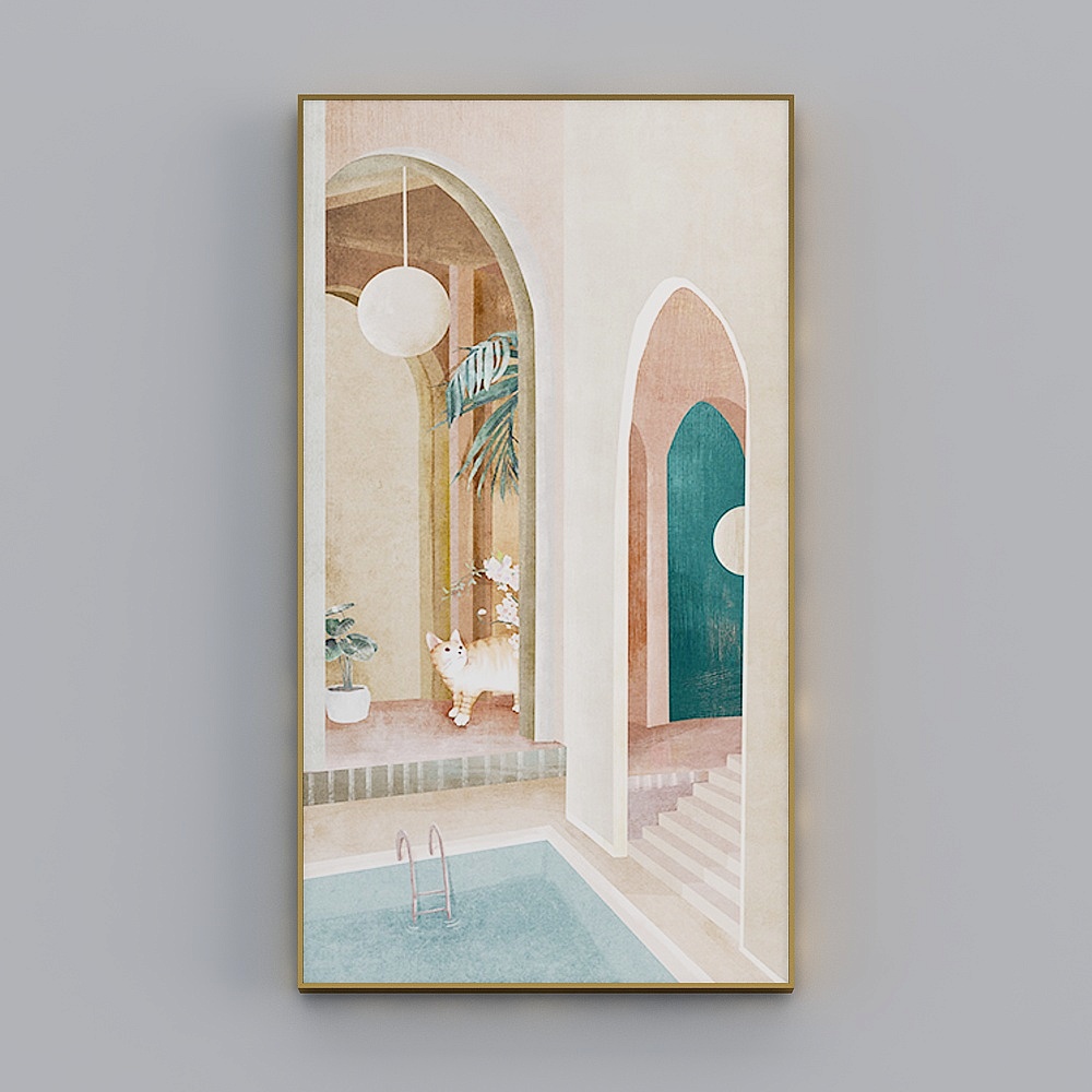 海龙红-北欧风-客厅卧室玄关装饰画-色彩空间