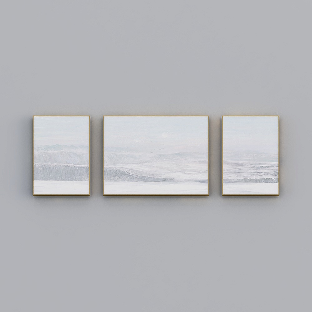 海龙红-北欧风-客厅卧室餐厅装饰画-山野3D模型