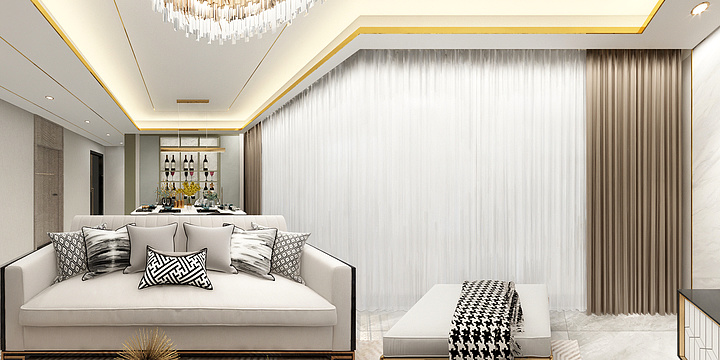 张瑞宏-绿地之窗二期120平米轻奢风-装修设计方案