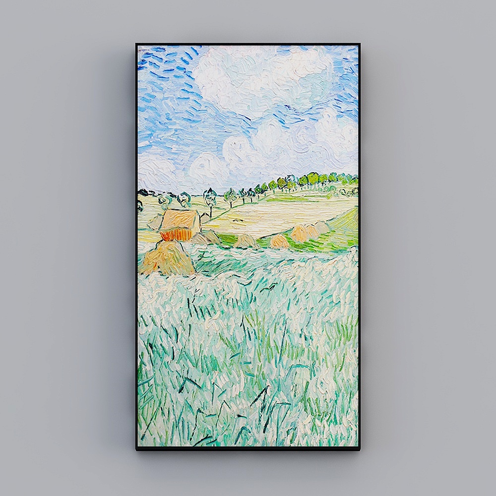 海龙红-现代风-客厅玄关装饰画-梵高名画3D模型