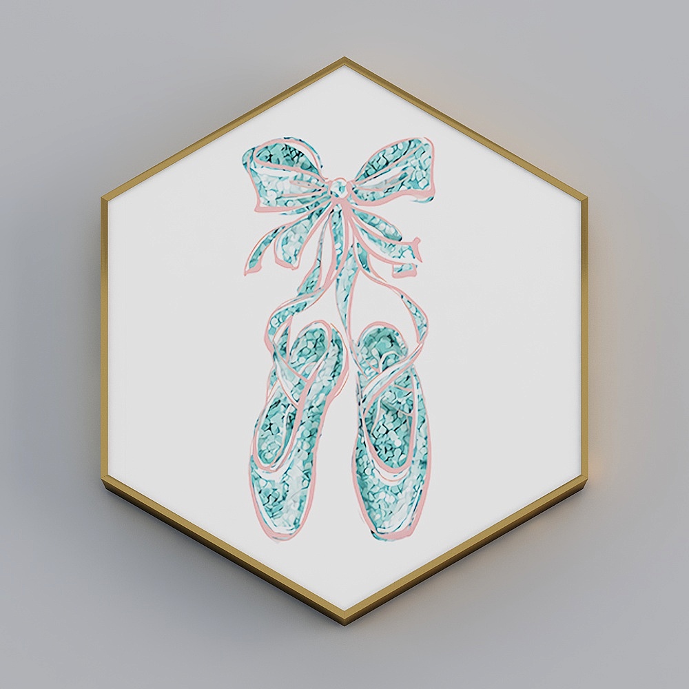海龙红-北欧ins风-儿童卧室装饰画-梦幻芭蕾