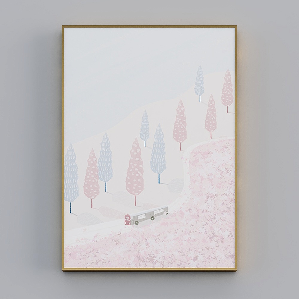 海龙红-北欧风-客厅卧室玄关装饰画-人间四季3D模型